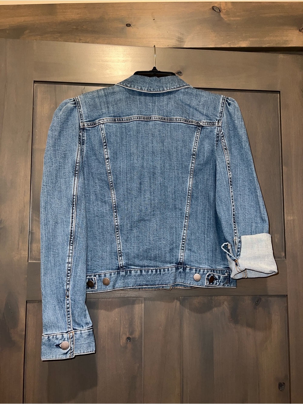 a.n.a. Classic Puff-Shoulder Denim Jacket in Blue NWT (size s) - Picture 4 of 9